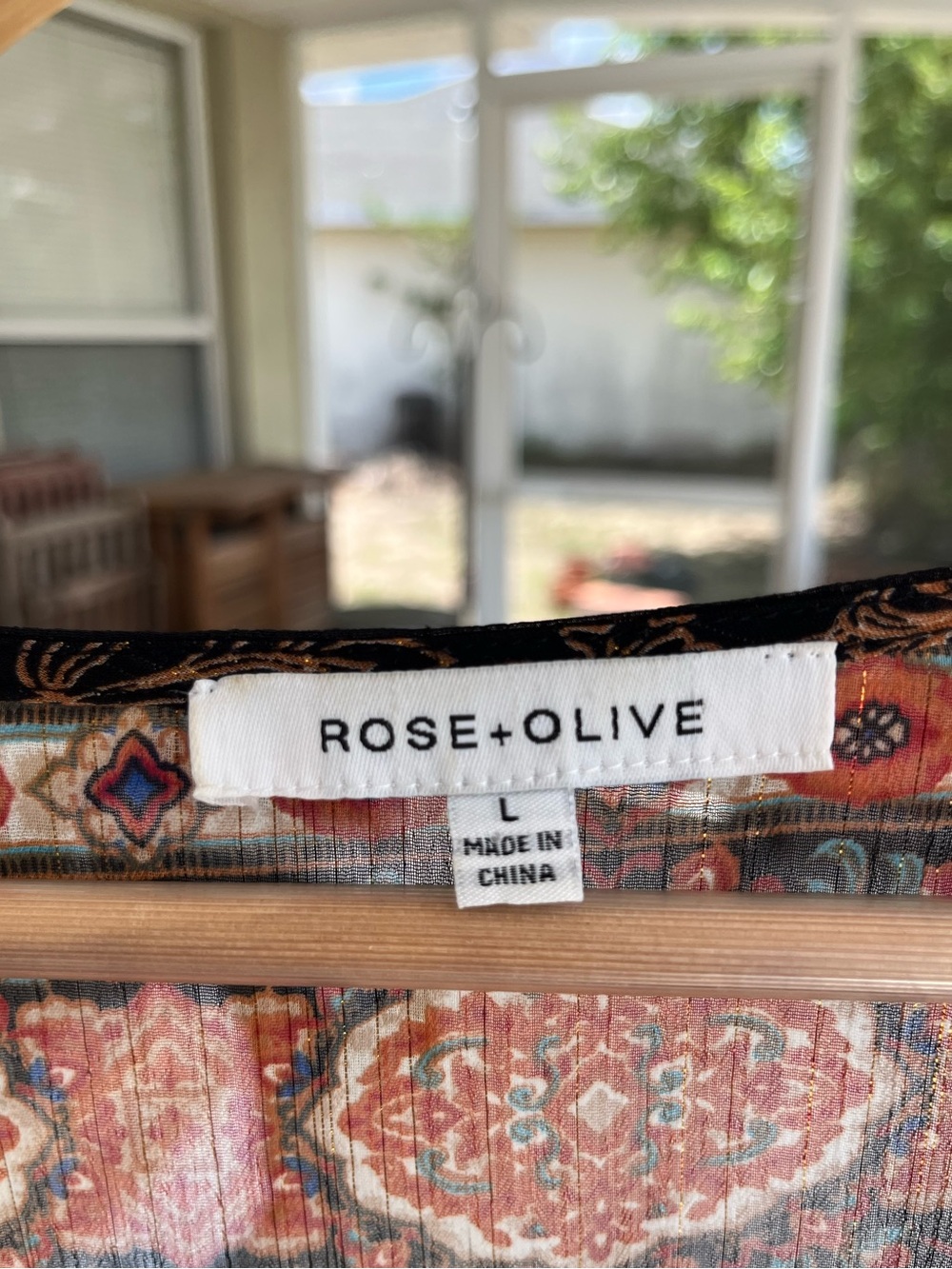 Rose & Olive Sheer Boho Tunic in Black and Rust Floral - Picture 4 of 5